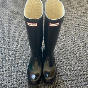 Tall Glossy Black Hunter Boots